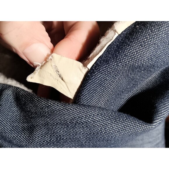 Large Vintage Denim Jacket Trucker Rancher 70's Sherpa Snap Buttons Distressed - Picture 11 of 11